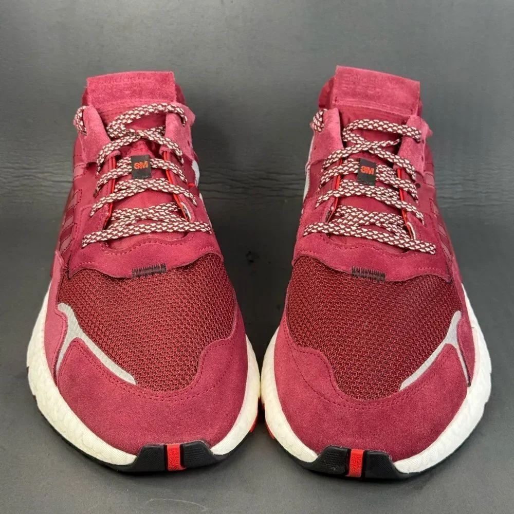 adidas Nite Jogger 3M Collegiate Burgundy athletic shoes men’s size 11.5